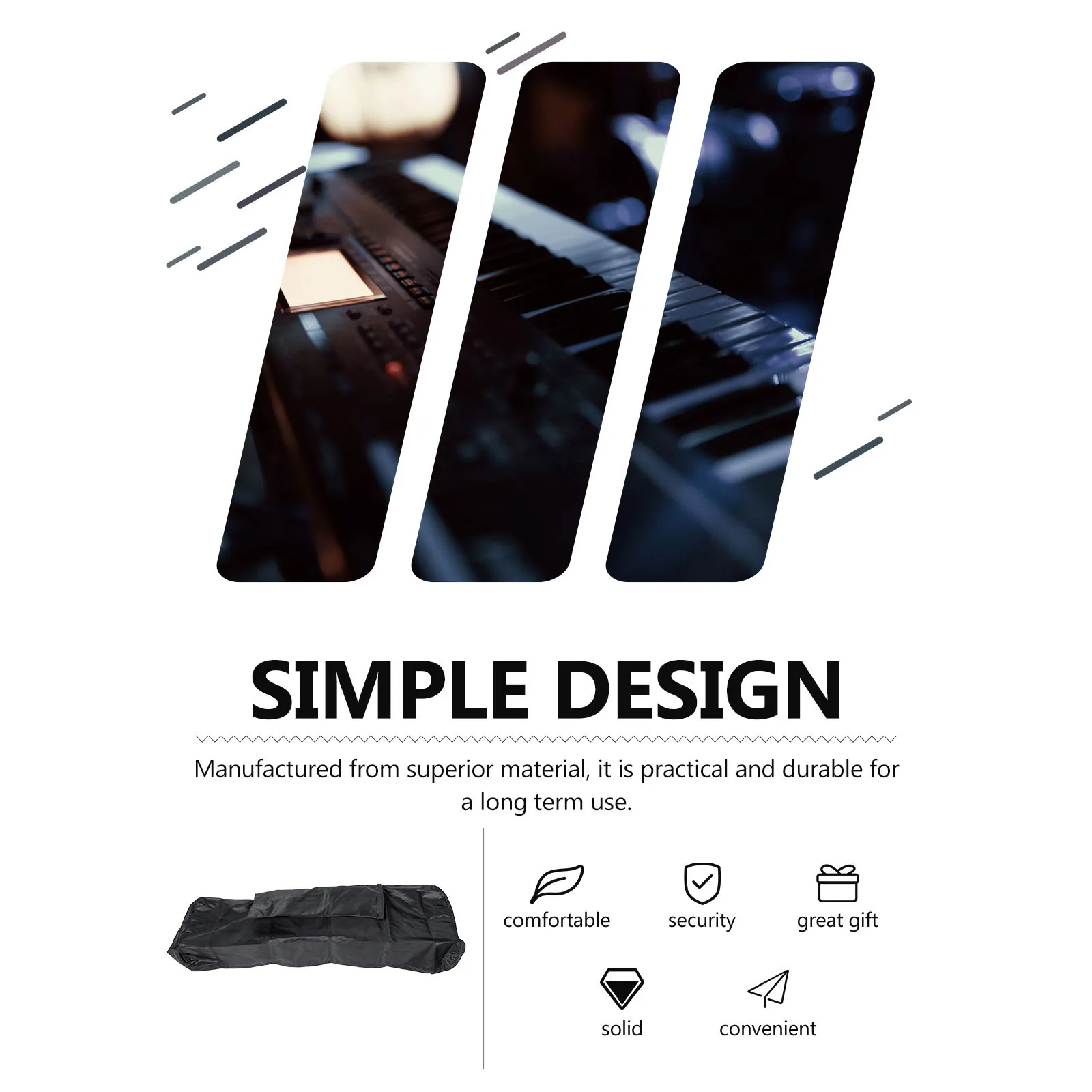 

Digital Piano Cover Heavy Duty Stretchable Protective for Electronic Keyboard and Stand Multiple Keys Smooth Non Deform Storage