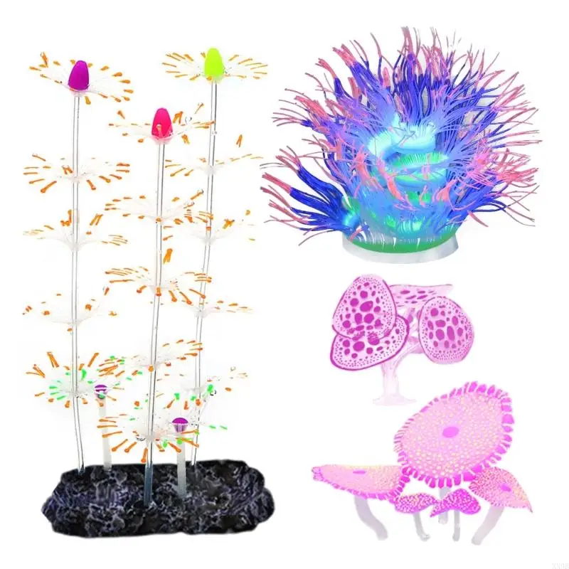 

XX9B Fish Tanks Fluorescent Artificial Grass Crafts Simulation Landscape Grass Plant FishTank Landscaping Fish Tanks Plant