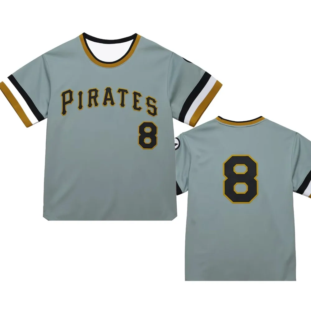 

Vintage Baseball Sport T-Shirt Men Women Gray Tee Daily Travel Willie Stargell Gray Pittsburgh Pirates 1973 Authentic Jersey