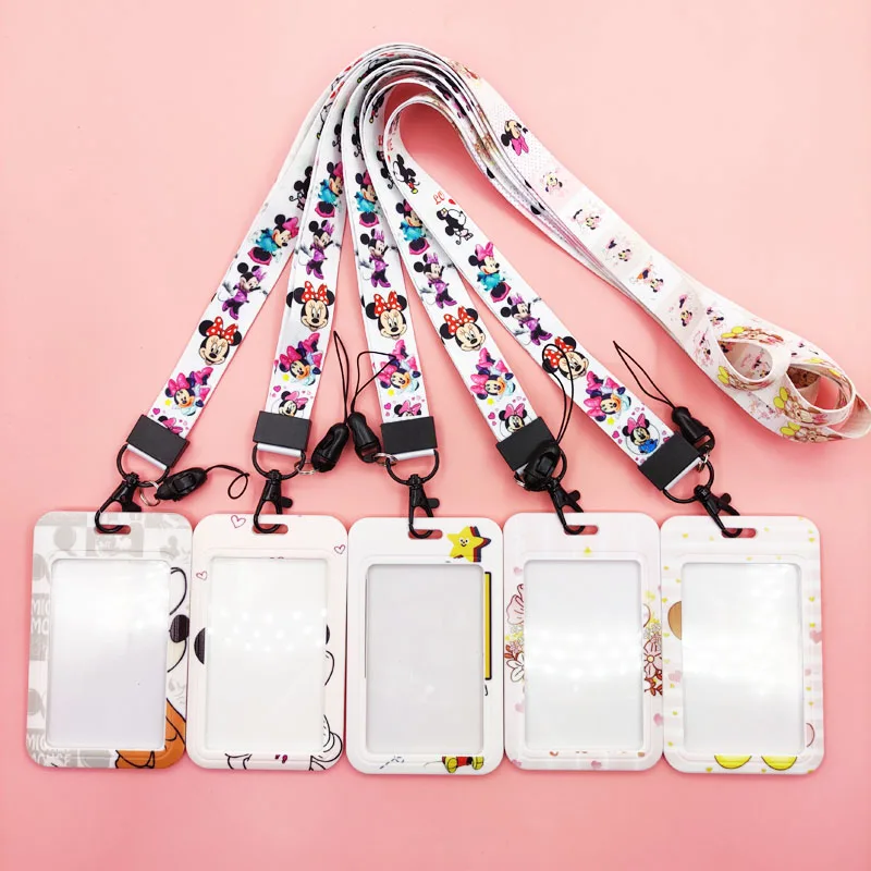 Disney Badge Card Holder Lanyard Girls Credit Card Case Neck Strap ID  Card Holder Phone Rope Credentials Accessories Gifts