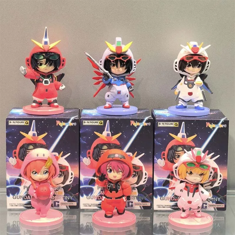 Bandai gundam semente gacha caixa cega anime figura gundam piloto sleepwear kira yamato lacus athrun zala figuras de ação brinquedos presente