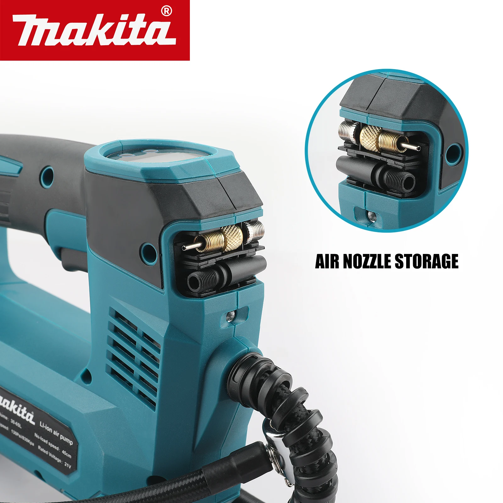 ماكيتا DYS59 منفاخ هواء كهربائي أوتوماتيكي لاسلكي، ضاغط هواء محمول لإطارات السيارة (بدون بطارية)