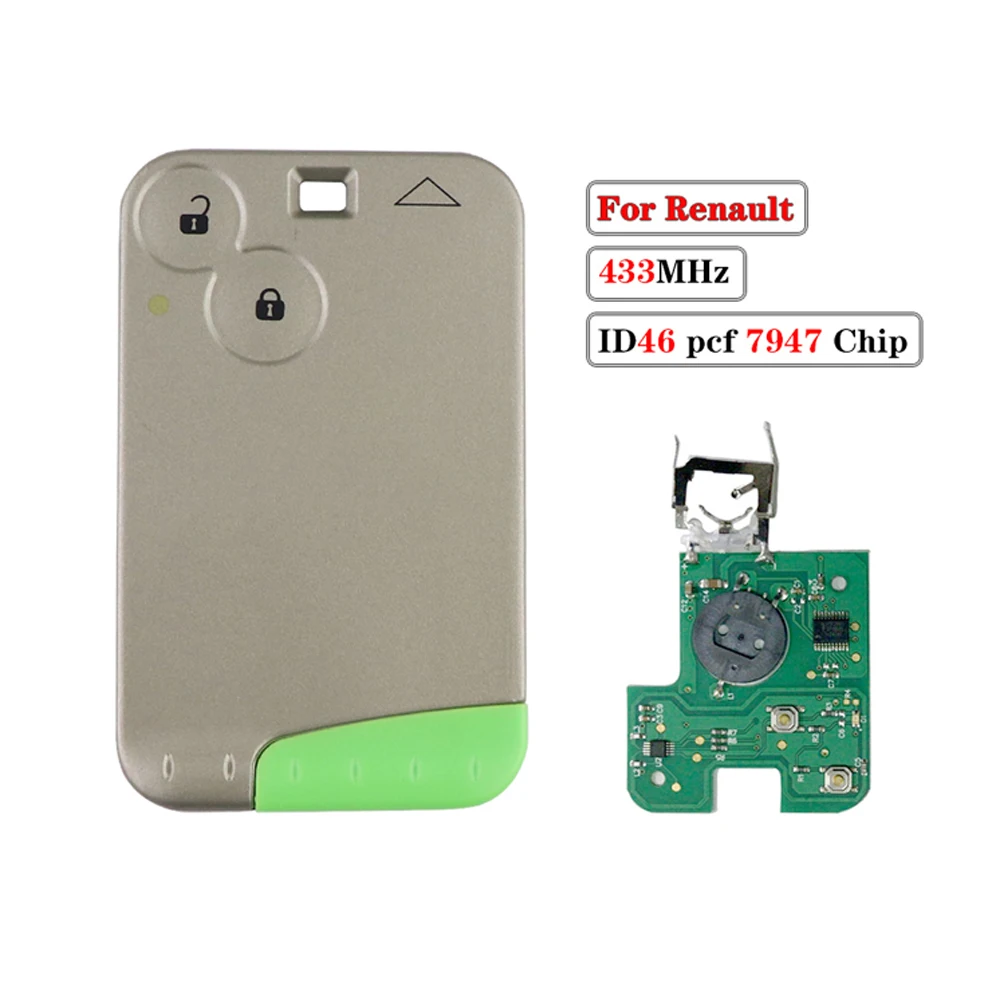 Yiqixin smart card keyless go für renault laguna espace velsatis 2011-2015 2-tasten-autoschlüssel fernbedienung id46 chip pcf7947 kleine klinge