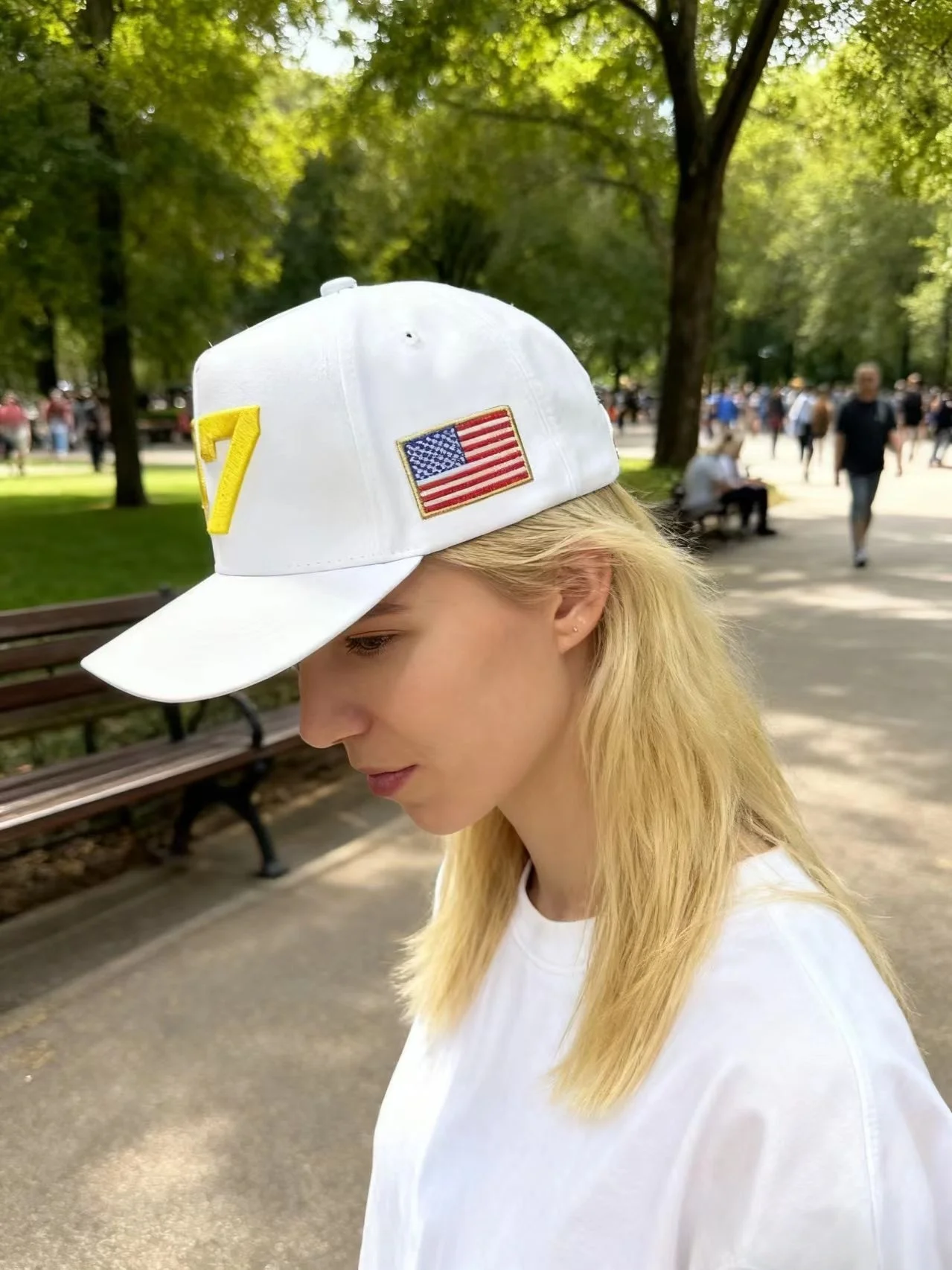 Charlie Kirk Hut, Goldstickerei, USA 47, Baseballkappe für Männer und Frauen, republikanische Geschenkhüte, weiß – Detail 30