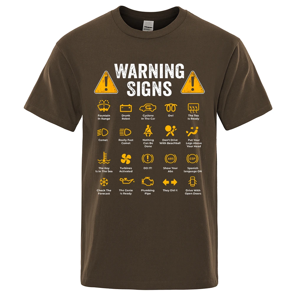 Funny Driving Warning Signs 101 Auto Mechanic Gift Driver T-Shirt Fashion Casual T Shirt Cotton Mens Tops Tees Casual Oversized