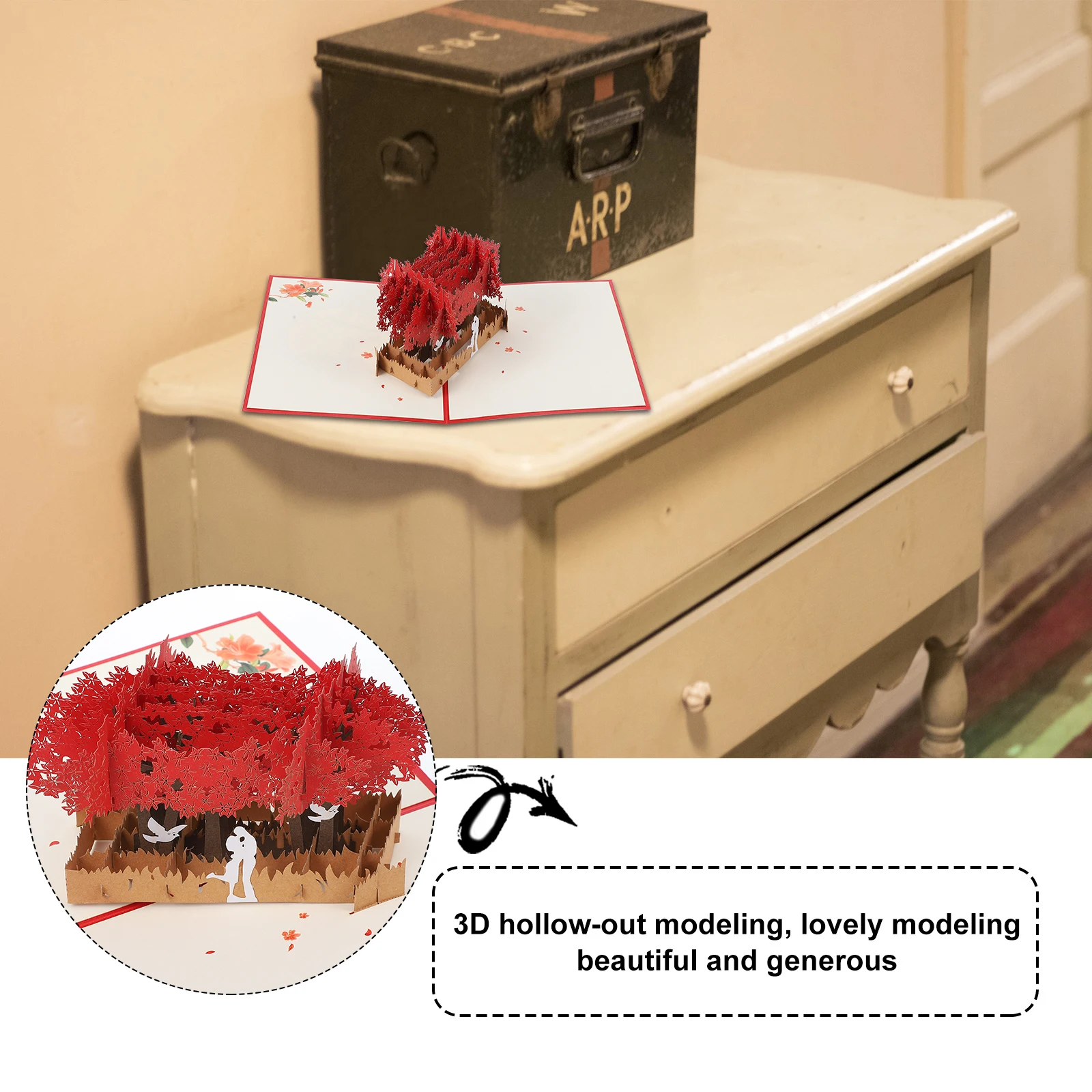 

3D Love Greeting Cards Valentine's Day Gifts Paper Romantic Message Notes for Boyfriend Girlfriend Birthday Thank You