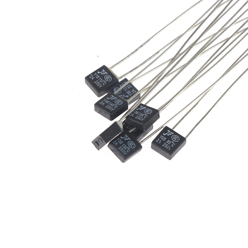 10Pcs 250V RH 2A RH2A 85 95 102 105 110 115 120 125 130 135 140 145 150 160 Degree Celsius Thermal Fuse Temperature Switches