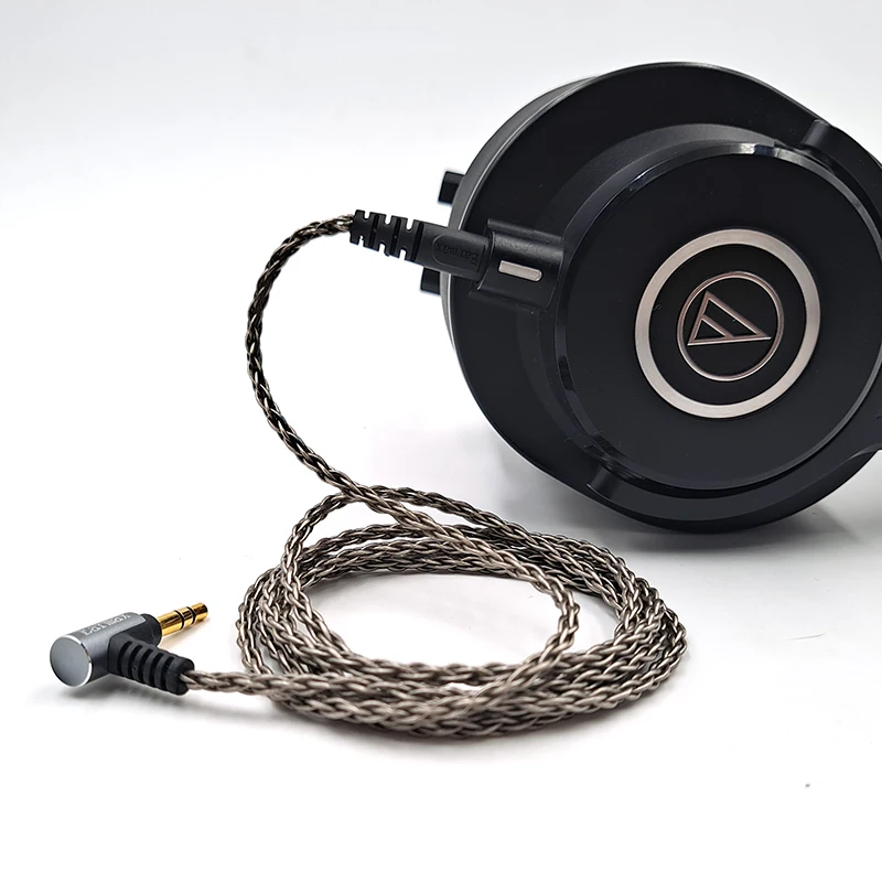 For Audio Technica Pioneer ATH-M50x M40x M60X M70x Earphone Replaceable 3.5mm to 2.5mm Single Crystal Copper Silver Plated Cable
