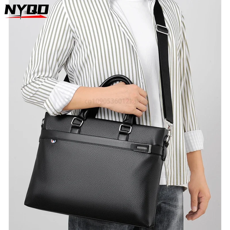 

Men's Casual Briefcase High Quality Business Messenger Handbags Luxury Designer Men Bags Sac A Main Pour Hommes Leather Bag