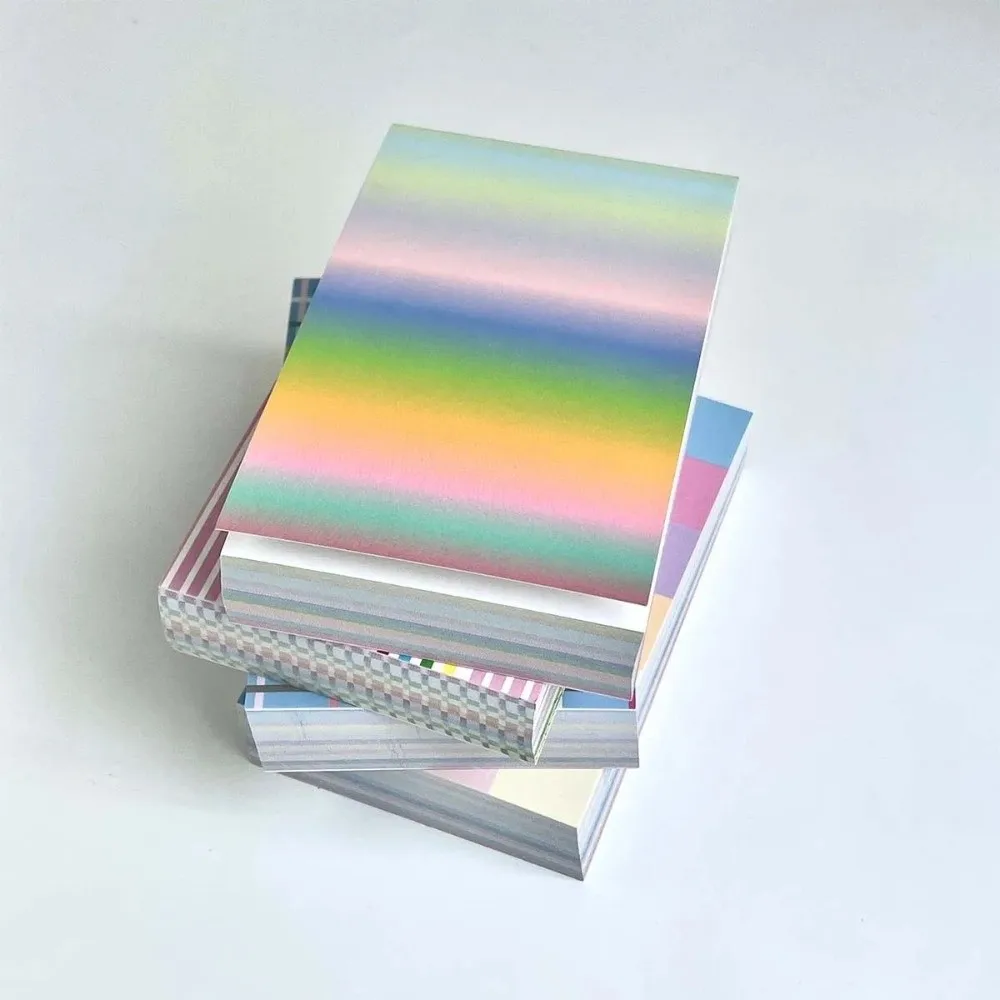 เครื่องเขียน 120 แผ่นแผ่นบันทึกวางแผนแทรกกระดาษไม่เหนียวเหนอะหนะสีสันหมายเหตุงานฝีมือ DIY กระดาษโน้ต