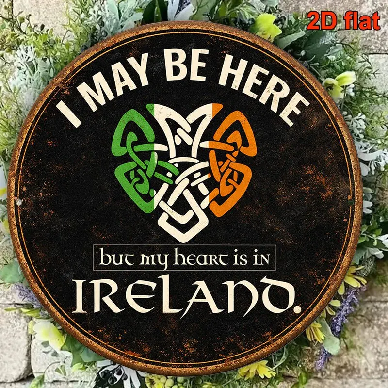 1pc 8X8In/20X20Cm 2D Flat Round Sign, Retro Plaque about 