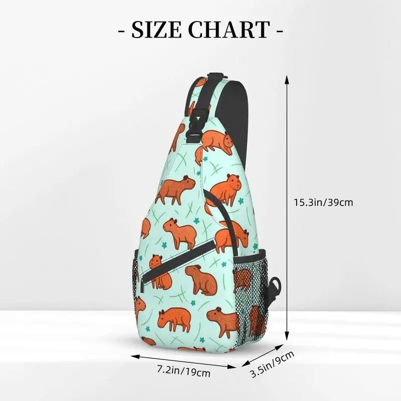 Kawaii Capybara Pattern Sling Chest Bag Custom Animal Lover Crossbody spalla zaino per uomo ciclismo campeggio Daypack