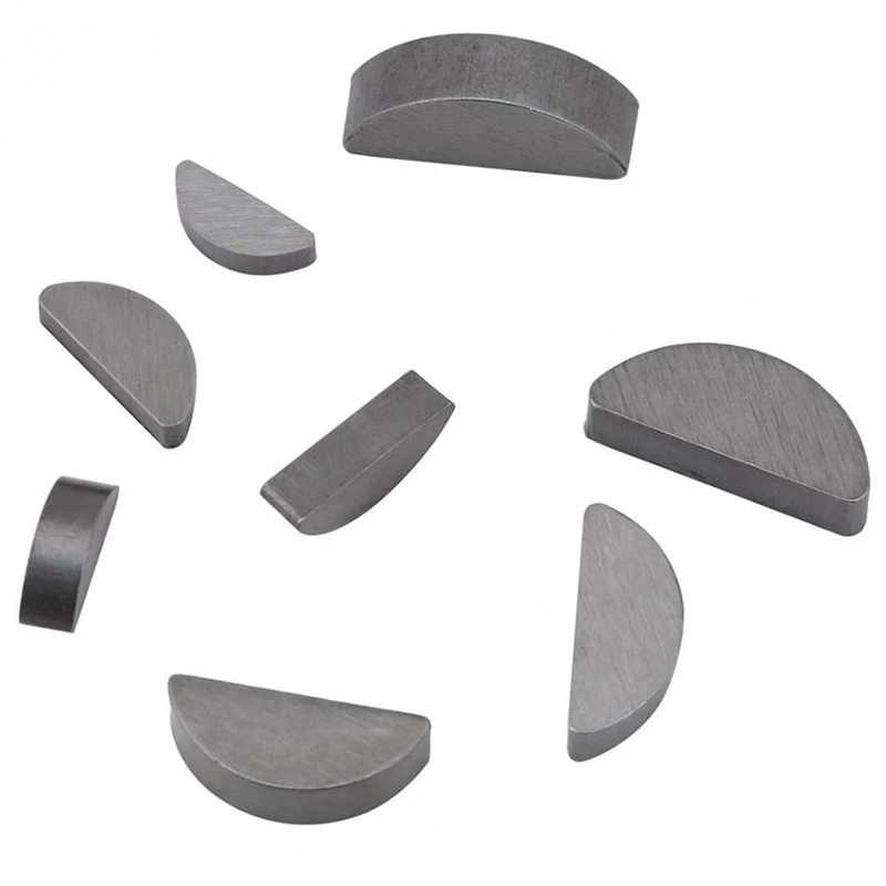 80Pcs/Set Woodruff Key Assortment Kit Lawn & Garden Equipment Woodruff Key, 8 Sizes, Carbon Steel Half Round Woodruff Key