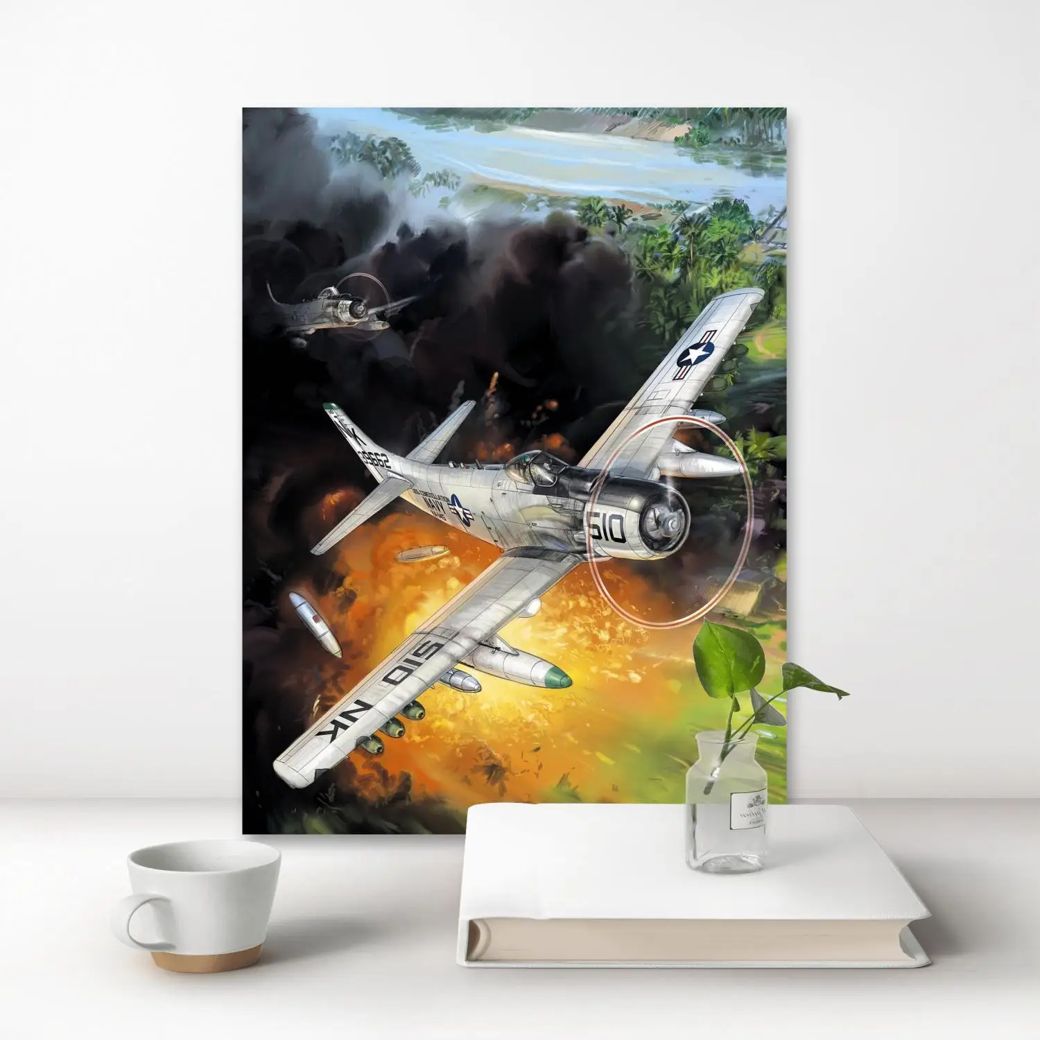 Retro World War II fighter plane 5D Diamond Painting Retro aviation DIY Diamond Embroidery Industrial style Hand Home Wall Decor
