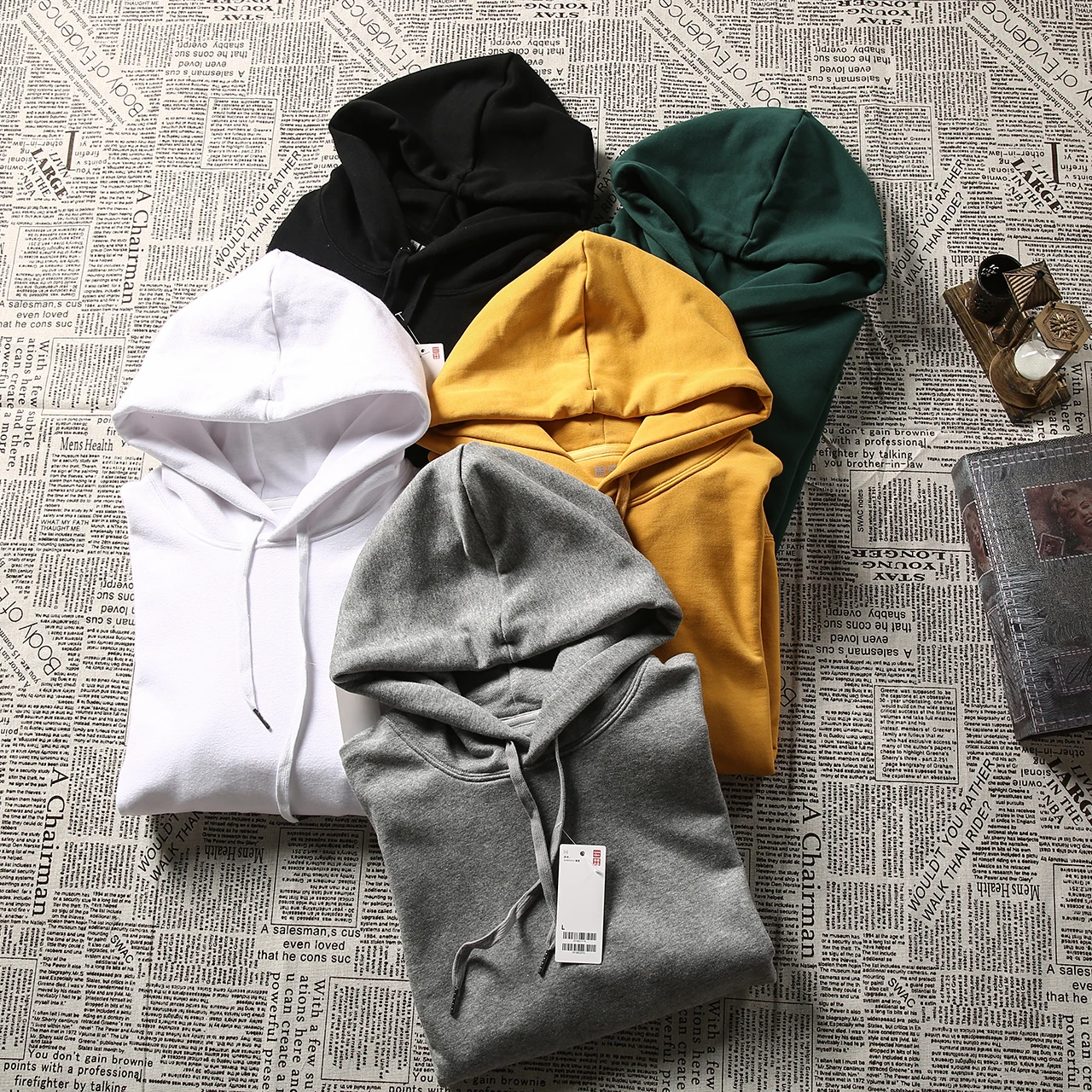 

Couples Style Loose Fit Long Sleeve Hoodie Sweatshirt Sporty Autumn Casual Unisex Color Hooded Top for Men And Women