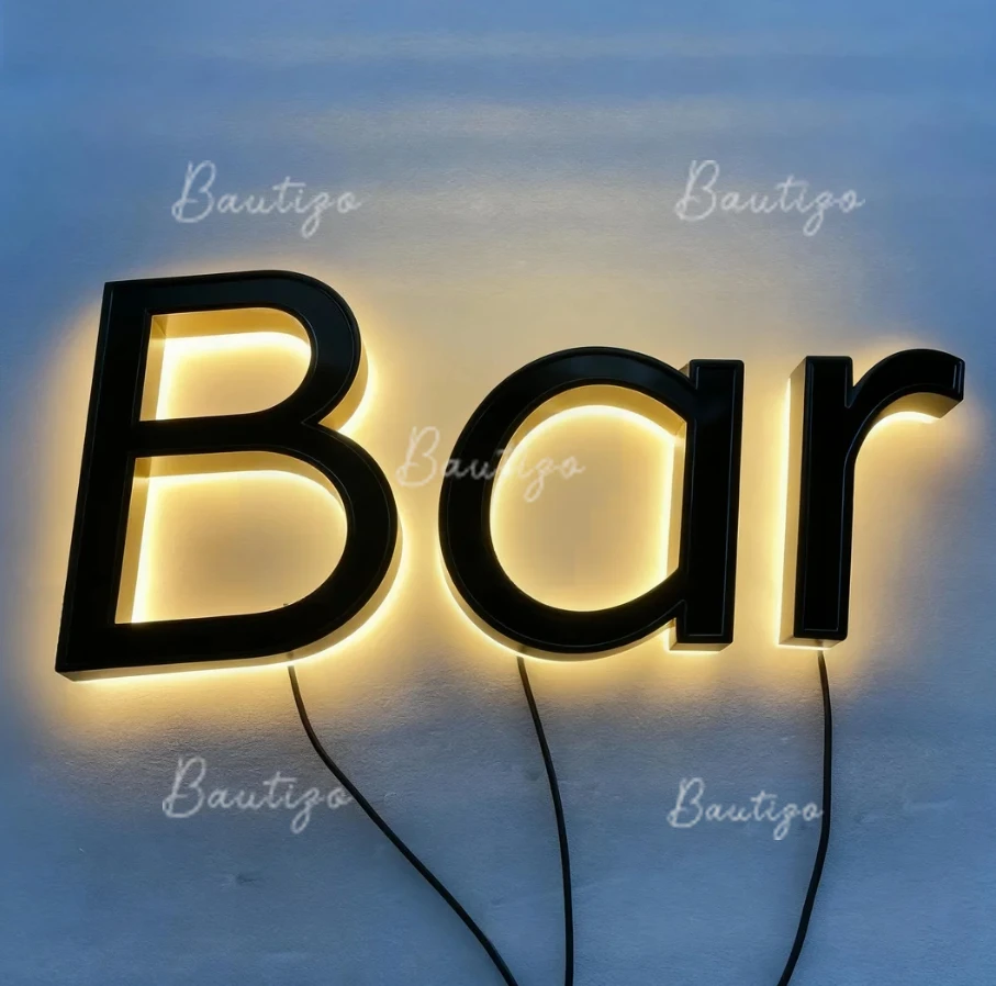 Personalized Acrylic 3D Business Logo Sign Custom LED Light Outdoor Backlit House Decor Advertising Customizable Bar Sign Letter