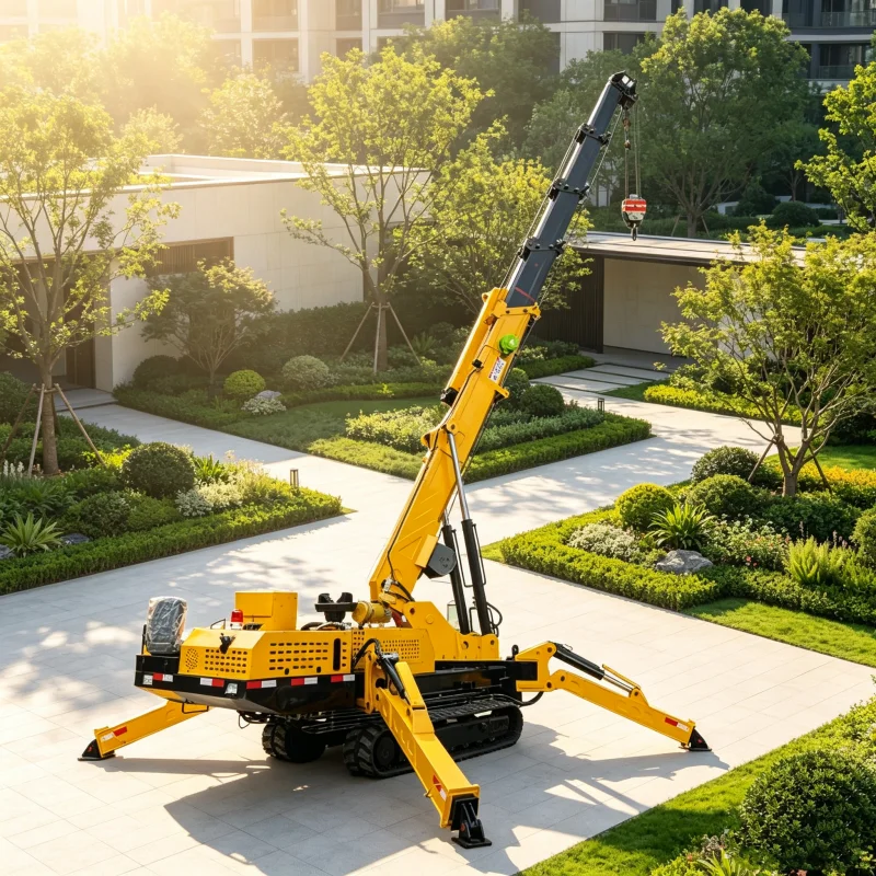 Low Noise Diesel Electric Spider Crawler Mini Crane with 18m Lifting Height High Efficiency for Outdoor Urban Construction Work
