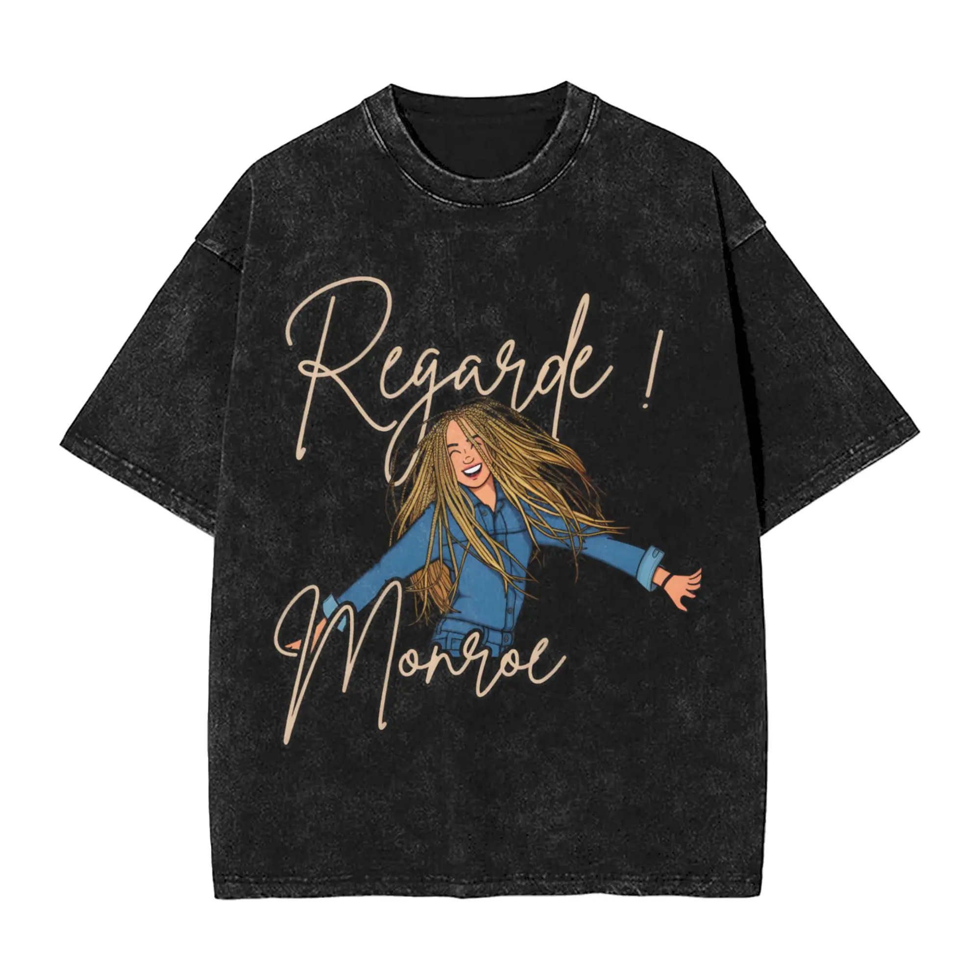 Monroe  Regarde Eurovisions 2026 T Shirts for Men Cotton Humor T-Shirts Round Collar  Tee Shirt Short Sleeve Tops Big Size