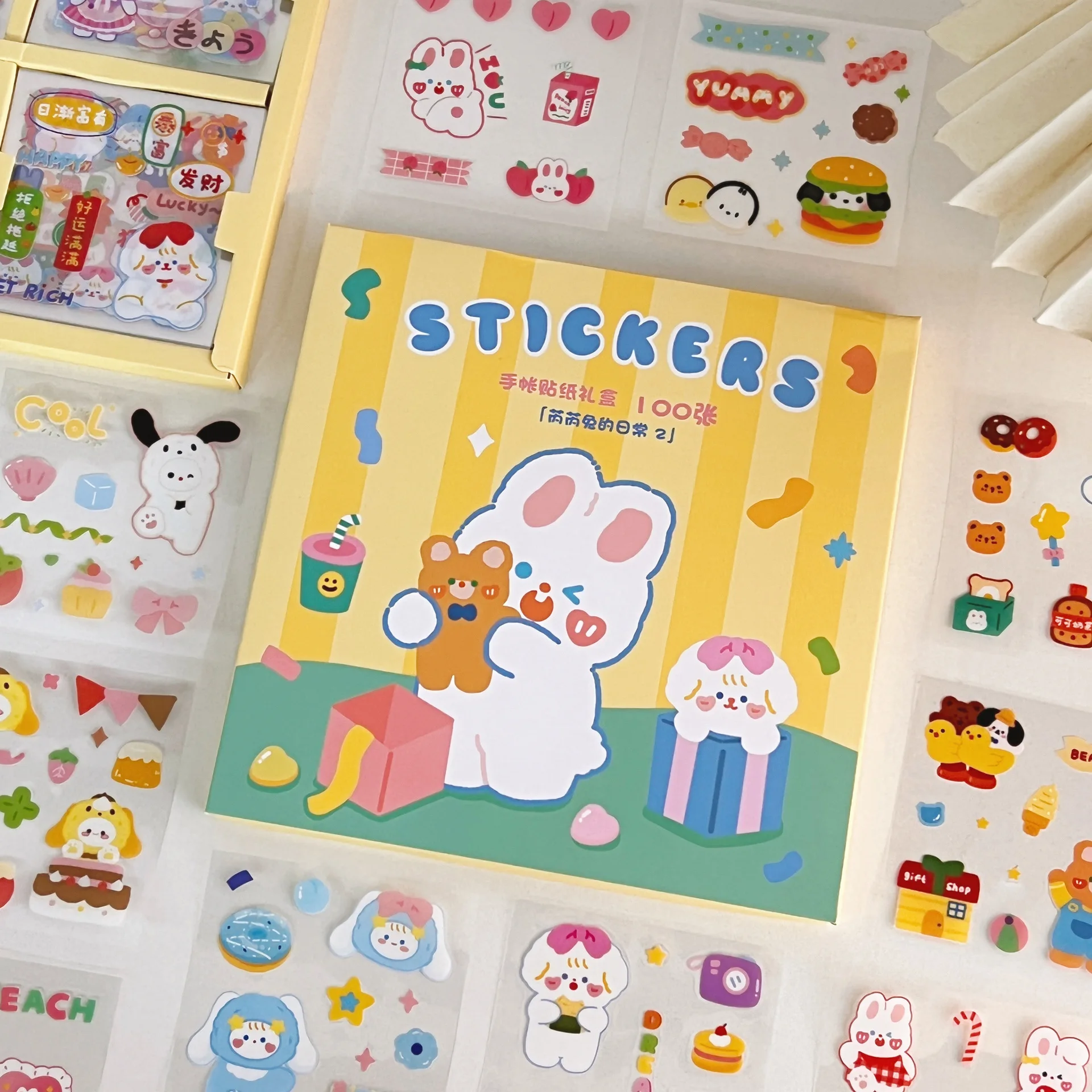 25/100 Pcs Cartoon Cute Sticker Pack Handbook Material Sticker Waterproof Handbook Sticker