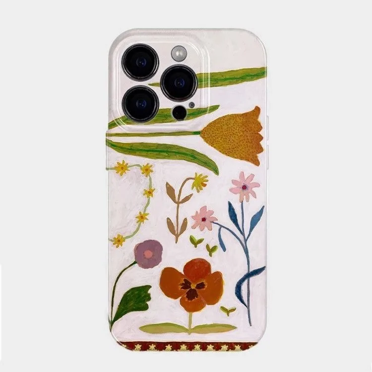 

Artistic Watercolor Flowers Phone Case for IPHONE 17 Air 16E 15 PROMAX 14 Plus 13 12 MINI 11 PRO 16Plus XR Acrylic Phone Cover