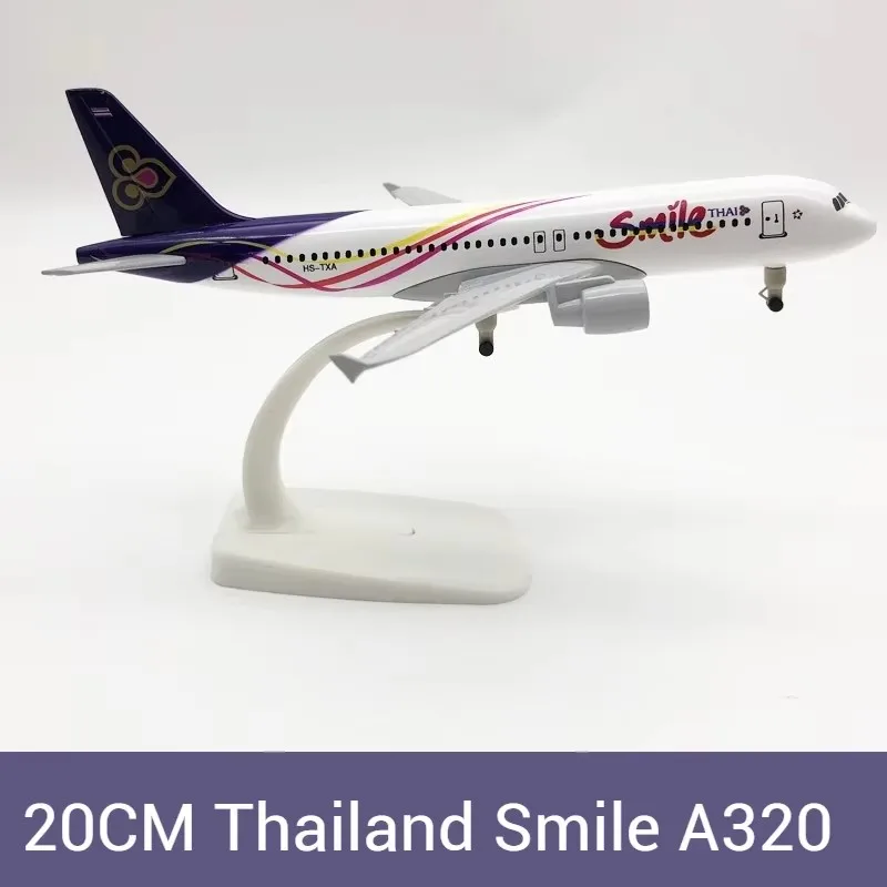 1:400 Scale Airbus Simulation Model 20cm Alloy Metal Aircraft A320 Thai Airways Aircraft Model with Landing Gear Decoration