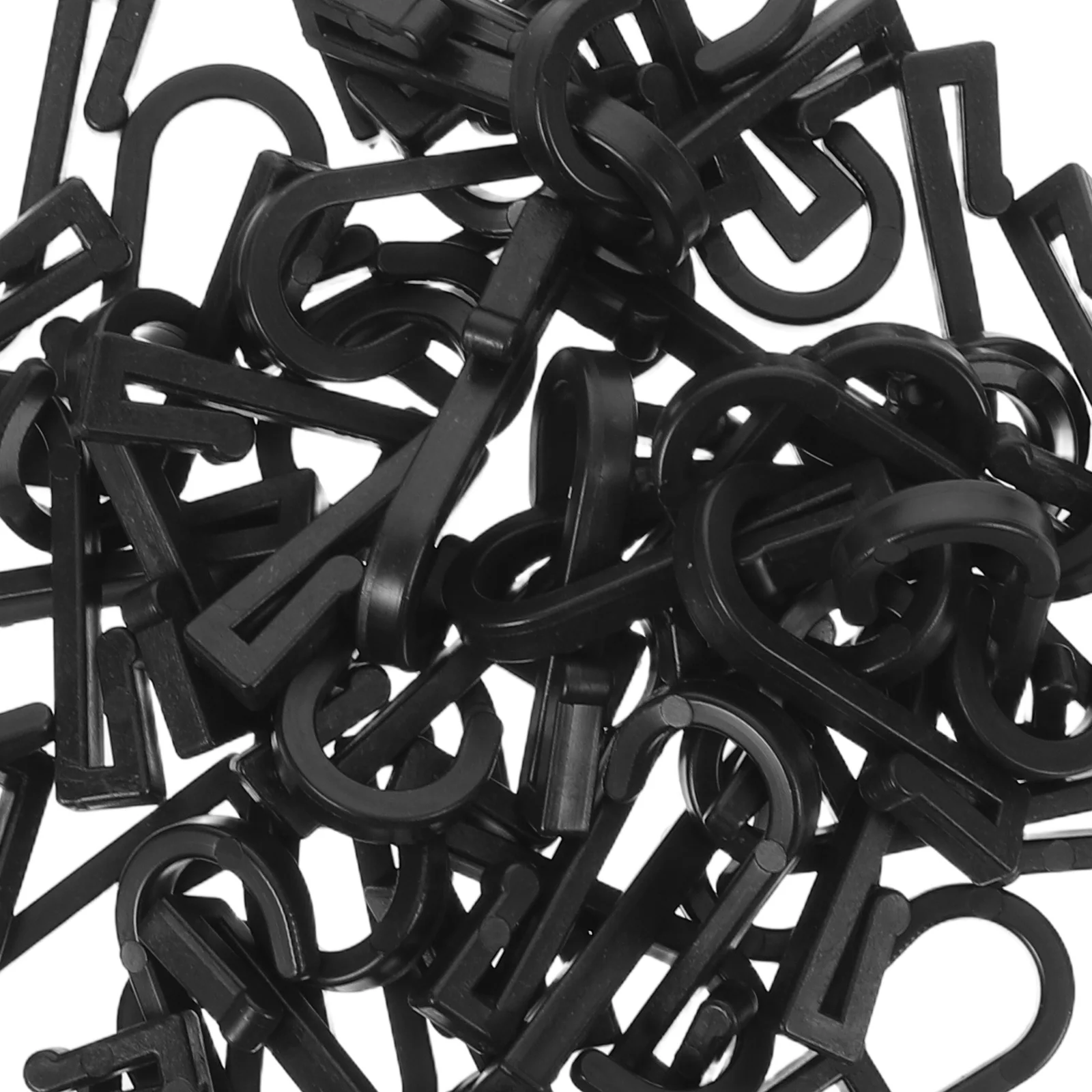 100 قطعة من خطافات البلاستيك S خطافات مسطحة لرف الأسلاك نظام مسار الستارة المطبخ الحمام حديقة تخزين معلق أسود #5