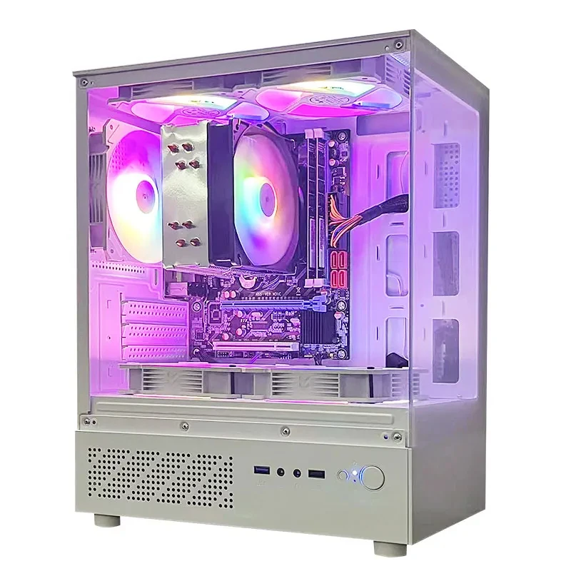 Gaming PC With A8-7680 Processor/16 GB RAM/512G SSD/Windows 11 Home with white pc gamer