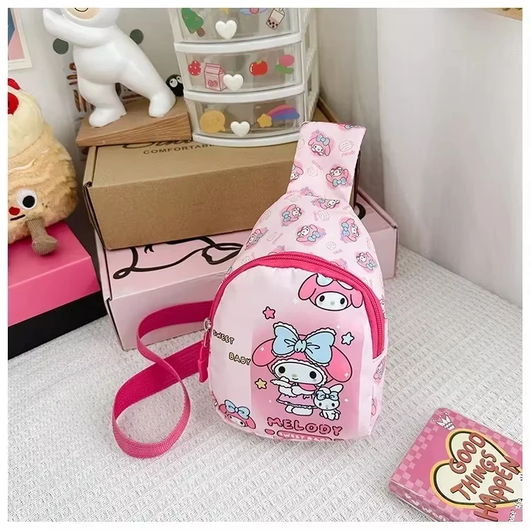 2025 Sanrio cannelle mignon sac de poitrine élèves du primaire Hello Kitty sac à bandoulière Kawaii filles sac à dos bandoulière cadeau