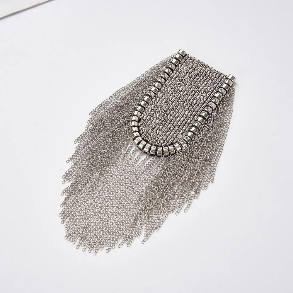 

DIY Clothes Decor Pin Tassel Chain Epaulette Breastpin Cool Brooch Shoulder Board Crystal Shiny Jacket Vintage Brooch Suit