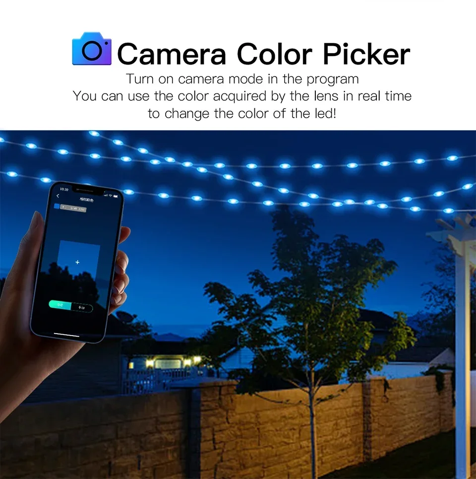 20M RGBIC USB 5V LED Sting Light Bluetooth Music APP WS2812 Programmable DIY Fairy Lights Birthday Party Garland Christmas Decor