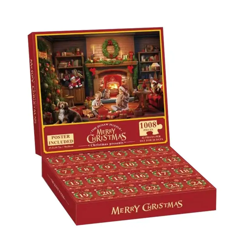 

Advent Calendar Christmas Jigsaw Puzzles 24 Days Christmas Countdown Calendar Family Game Puzzle