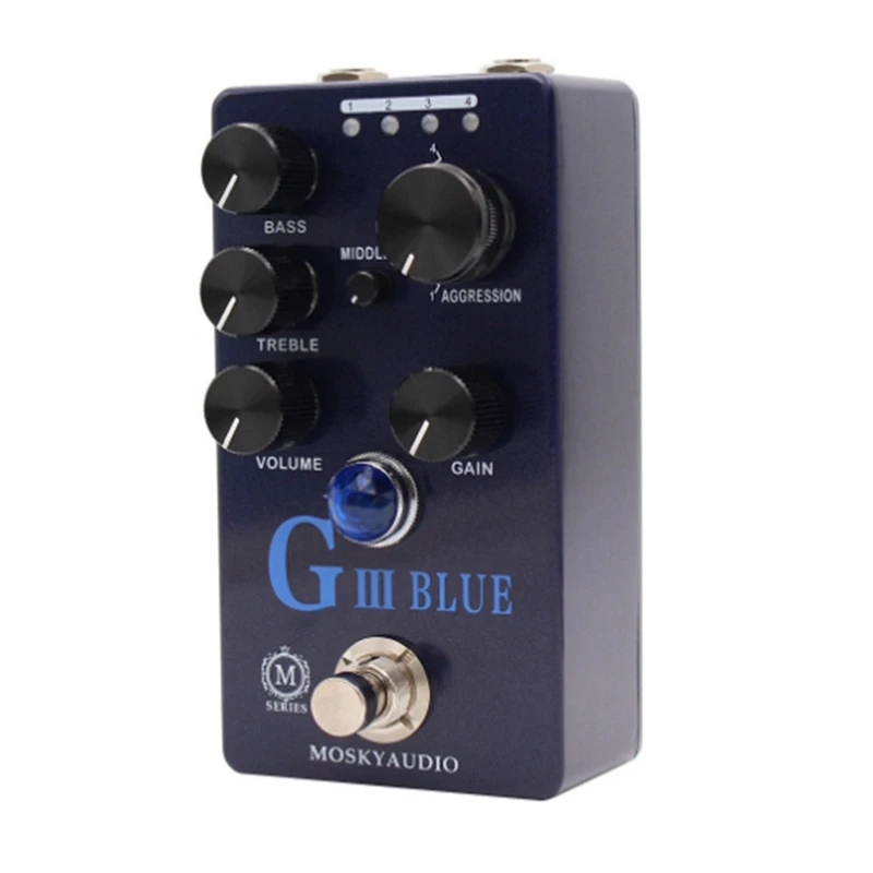 RISE-MOSKY Audio G III BLUE Purple Channel Preamp/Overdrive/Distortion Pedal Guitar Bass Effect Pedal & Four Models With True By