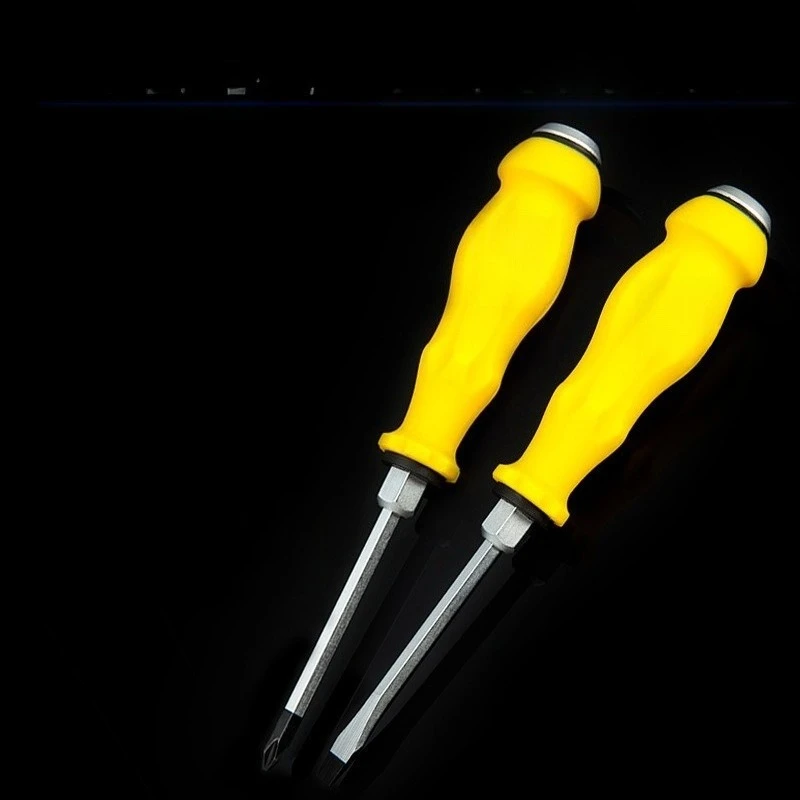 

Tap on the industrial grade straight-body screwdriver, super hard flat mouth one-word magnetic screwdriver