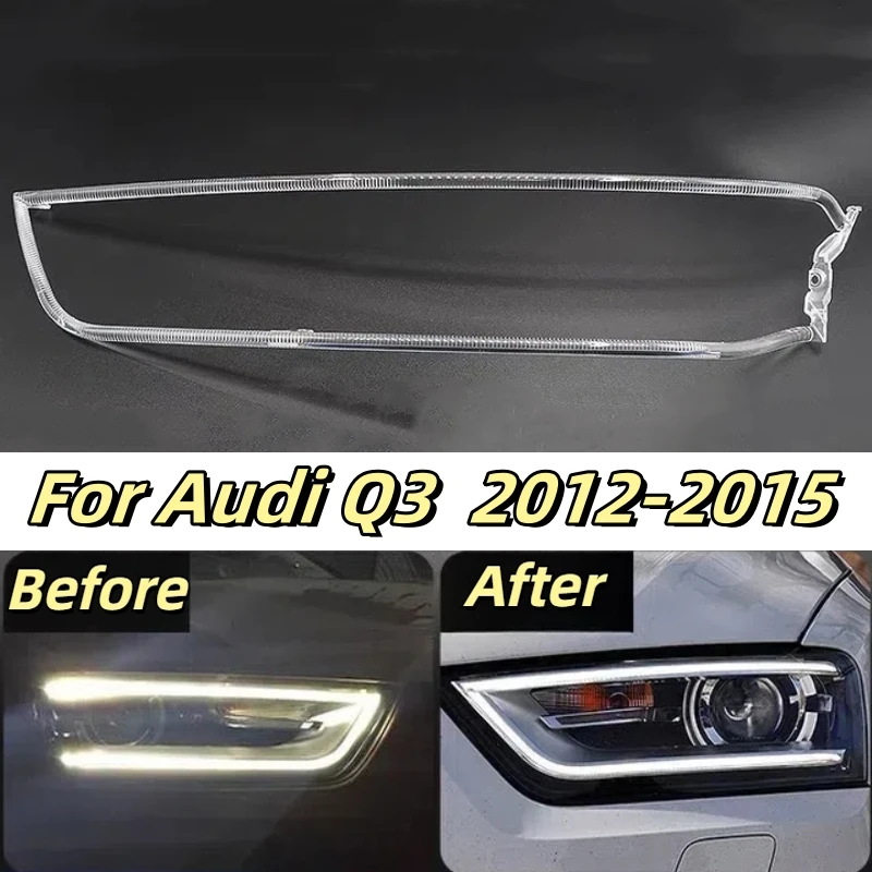 For Audi Q3 2012 2013 2014 2015 New Headlight DRL Tube Acrylic tube Light Guide Strip Light DRL Strip Daytime Running Light