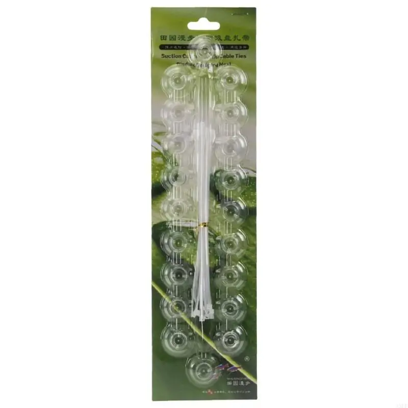 

Pack of 20 Aquariums Suction Cups with Cable Tie for FishTank Accessories Adjustable Tie