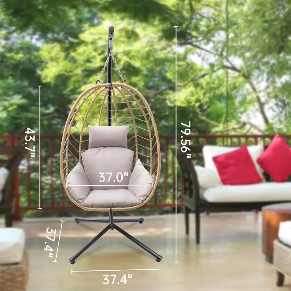 Hanging Chair With Stand Patio Hammock Swing Chair Outdoor Garden Swings Furniture