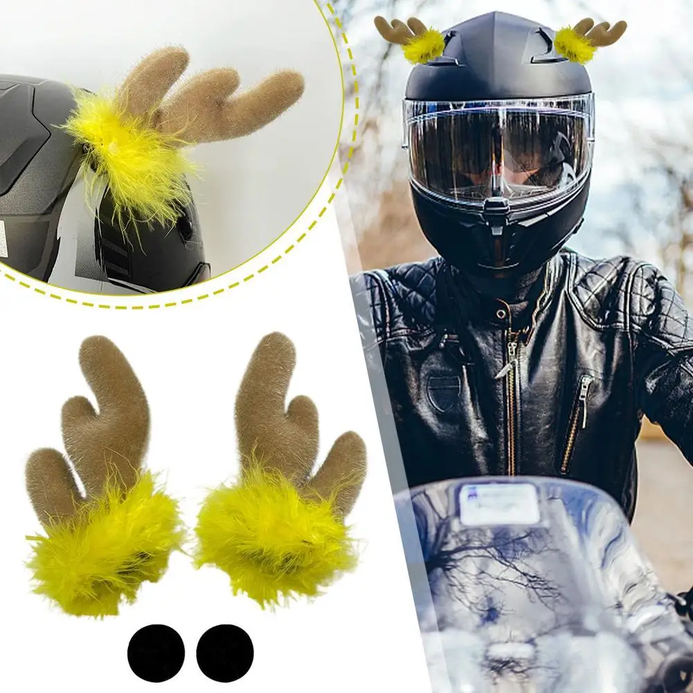 

Рождественские аксессуары для мотоциклетных шлемов, оленьи рога с украшением в виде ушек, универсальные подходят для велосипедов, сноубордов и шлемов