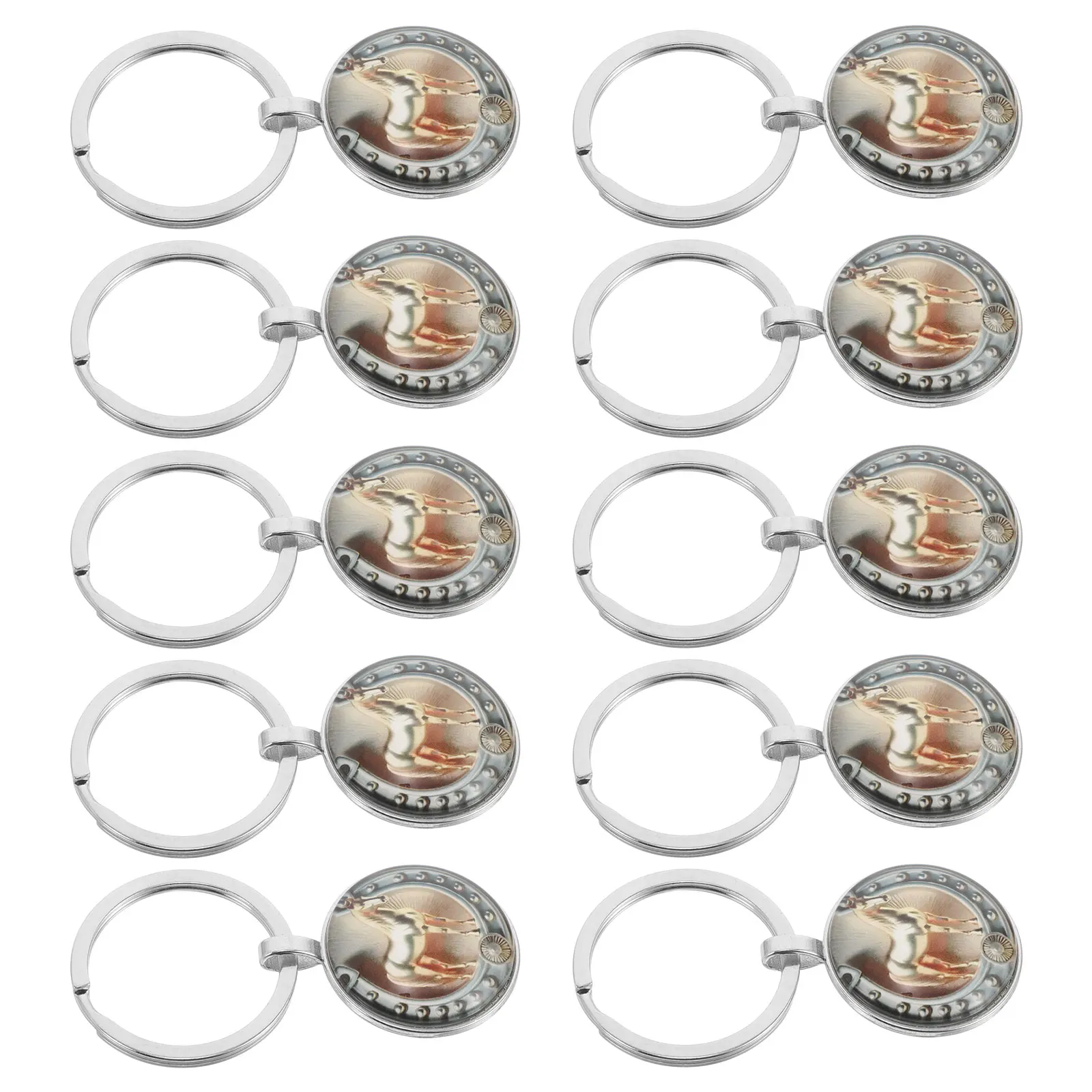 

15pcs Horse Shaped Keychain Durable Metal Animal Pendant Charm For Bags Backpacks Horseshoe Western Cowboy Decorative