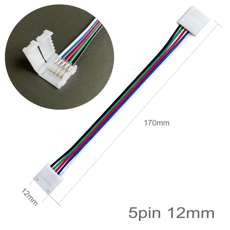 

20Pcs LED Strip Connector Double head 2P/3P/4P/5P/6P Pin For 5/8/10/12mm 3528 WS2811 WS2812 5050 RGB RGBW RGBWW LED Strip Light
