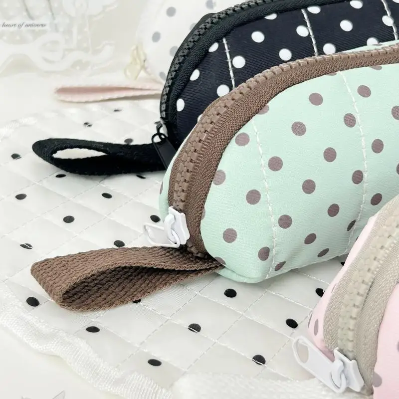 Ästhetisches Dot-Federmäppchen, tragbar, im koreanischen Stil, Handtaschenformat, große Kapazität, Schreibwaren-Organizer für Studenten – Detail 4