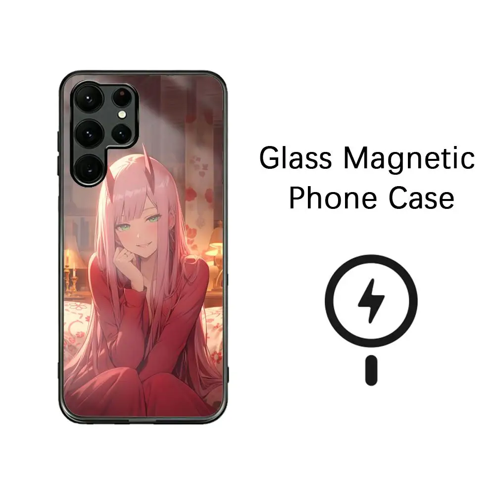 Cool Anime Cute Zero Two Phone Case For Samsung S26 S25 S24 S23 S22 S21 S20 Plus Ultra Note20 Glass Magnetic Case