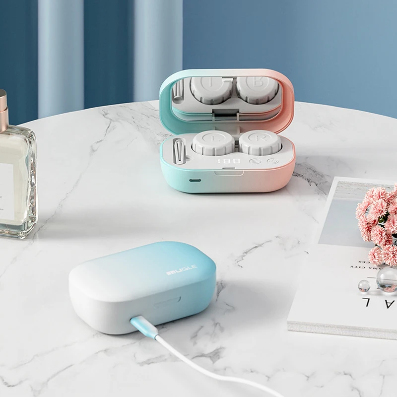 Ultrasonic Cleaner Intelligent Contact Lens Cleaning Machine Cleaning Case Colored Contact lenses 48000Hz Sonic Washing Case