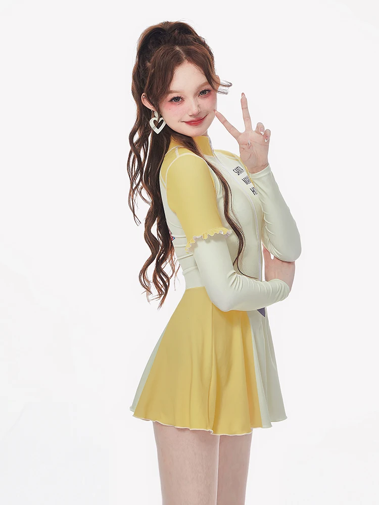 

Masked Surf Suit Women's 2026 New Sle High Waist Long Sve Swimming Costume Sunscreen Conservative plus Size Hot Spring