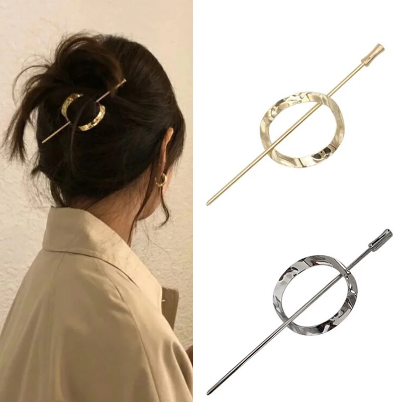 Vintage Metal Hair Clip Girl Bun Hair Claws Simple Hair Stick Back Head Hair Pins Women Girl Pearl Headdress Hair Accessories