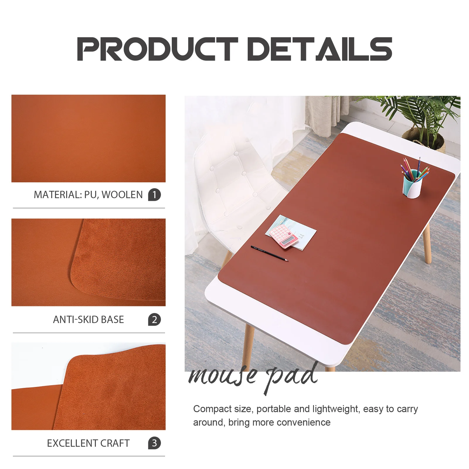 

Stylish Mouse Pad Large Size Desktop Mat Non Slip Bottom Ideal for Office Home Study Compact Design Easy to Carry