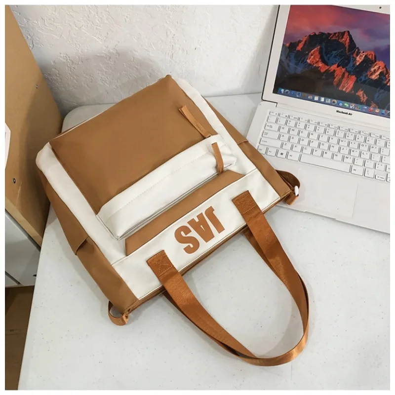 2024 New School Bag Fashionable and Lightweight  High Quality Portable Shoulder Bag Canvas Zipper Parcel Hot Selling Letters