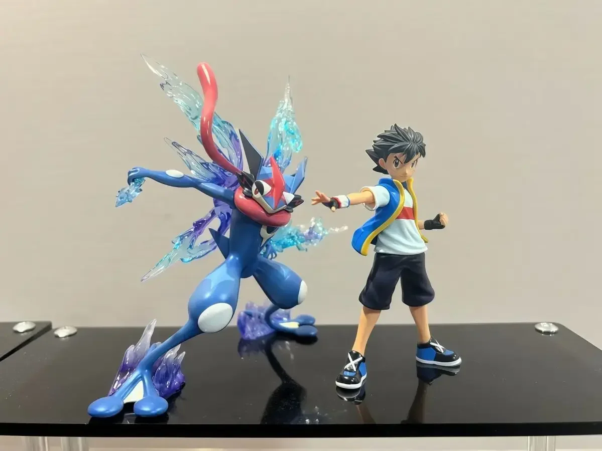 Figurine Pokemon Greninja de combat Ash Ketchum Greninja, 9cm, Collection d'anime en Pvc, modèle d'ornement de bureau, poupée, jouet cadeaux