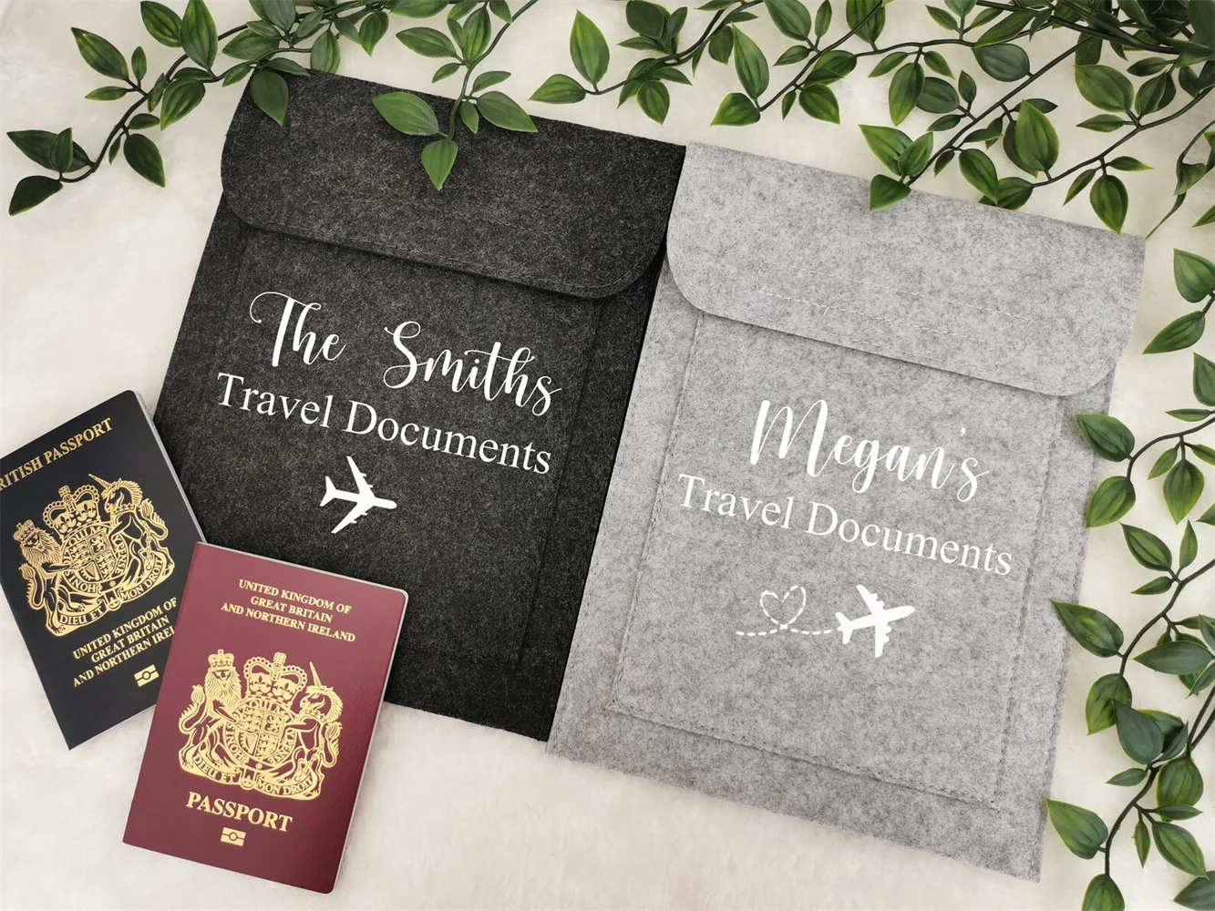 Personalised Travel Wallet, Personalised Travel Document Holder, Passport Holder, Family passport holder, Travel Documents organ