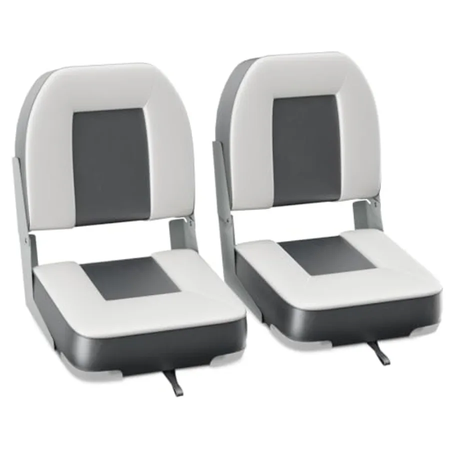 

2-Pack 20" High Back Boat Seat with Thickened Sponge Padding and Hinge, Waterproof Boat Captain Chairs, Easy to Store, Ideal fo