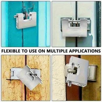 帶鑰匙的掛鎖,高安全性,3把鑰匙,重型D型鎖 - 用於保護車庫門、貨櫃、大門和倉庫 6 最佳銷售 車庫鎖 - №1